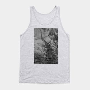 Black and white abstract surface from a scratched stonewall Tank Top